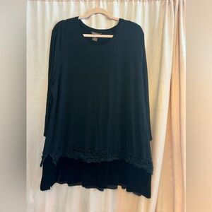 Black ruffle tunic